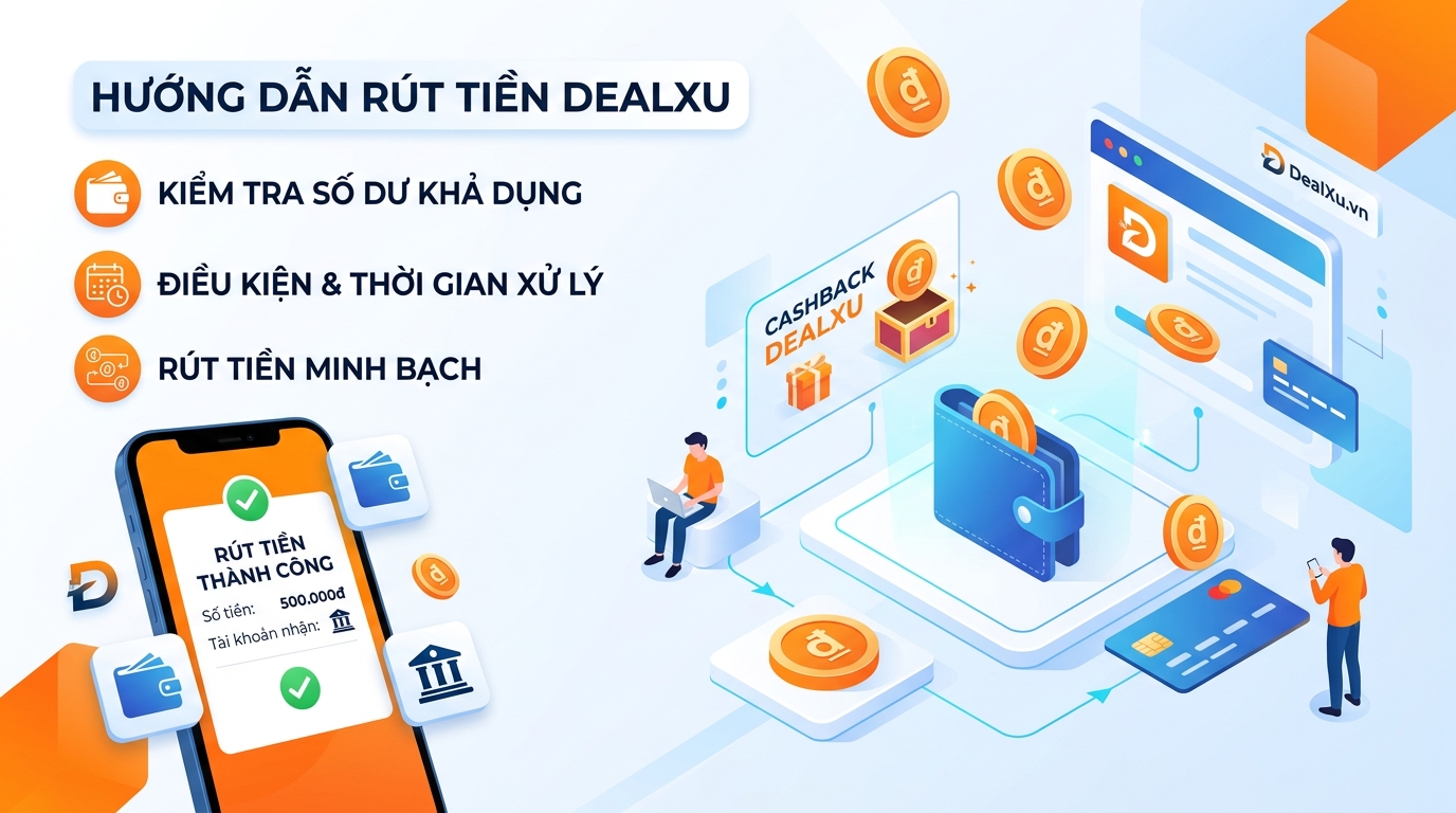 Hướng dẫn rút tiền trên DealXu: Điều kiện, thời gian xử lý và lưu ý quan trọng
